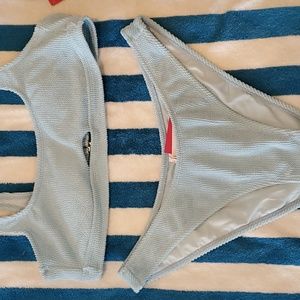 XHILARATION BABY BLUE XL TWO PIECE SWIMSUIT